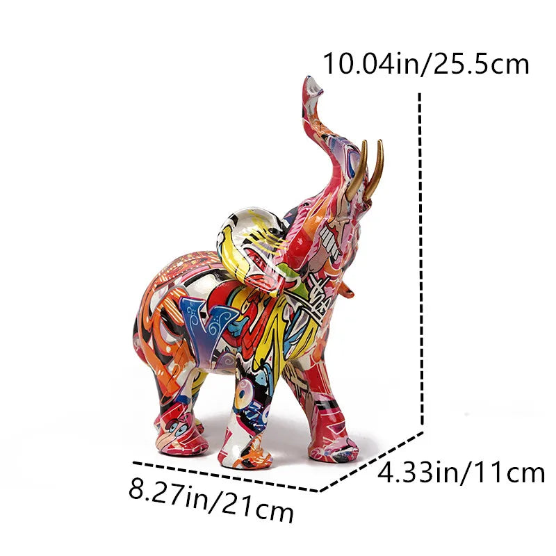 Modern Art Sculpture Home Decor Statue Animal Ornaments For Home Decoration Living Room Desk Bookshelf Graffiti Letter Elephant