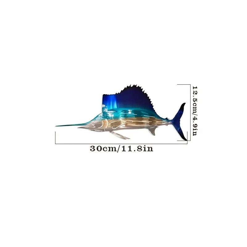 Metal Crafts Swordfish Jellyfish Turtle Home Decoration Art Wall Decoration Ornaments Popular Iron Art, Wall decoration, Artwork