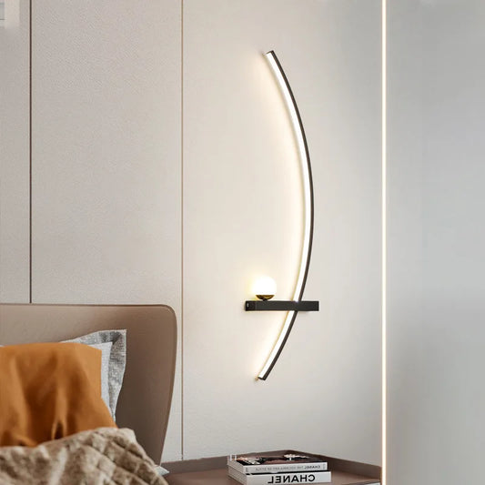 LED Wall Lamp Modern 55/105CM Black For Living Room Bedroom Bedside Corridor Study Room Cloakroom Decorative Lighting Fixtures