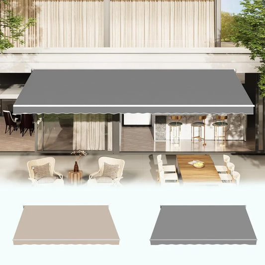 Retractable Awning Replacement, 14x10FT Sunshade Canopy for Patio Outdoor Awning (Without Frame), 280g/㎡ Polyester Fabric Cover
