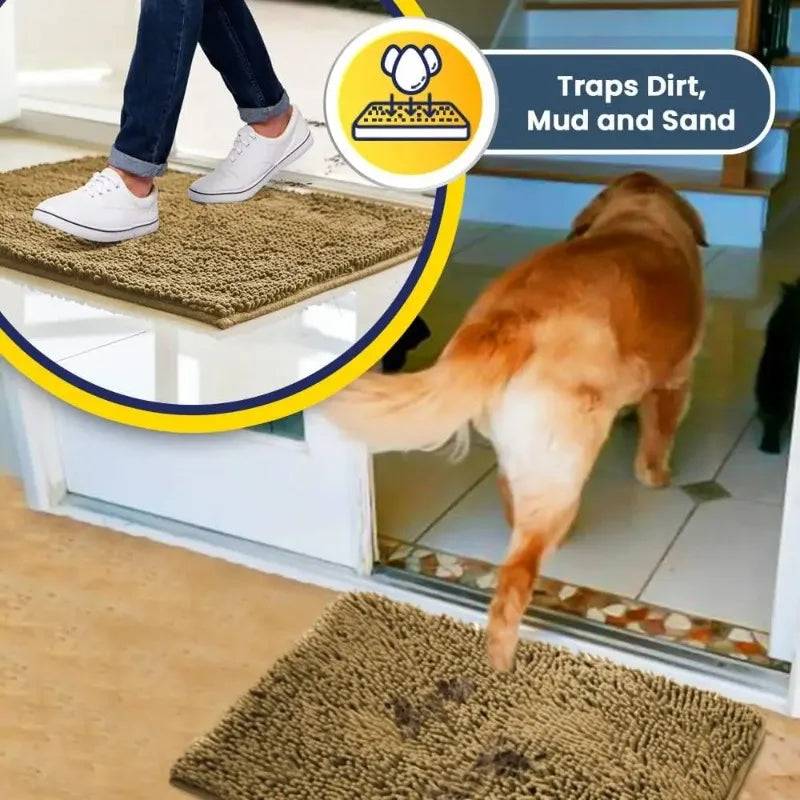 Dog Doormats Mud Mat Non-Slip And Highly Absorbent Plush Floor Mat Removable And Washable Anti-Dirt Indoor Doormat For Bathroom