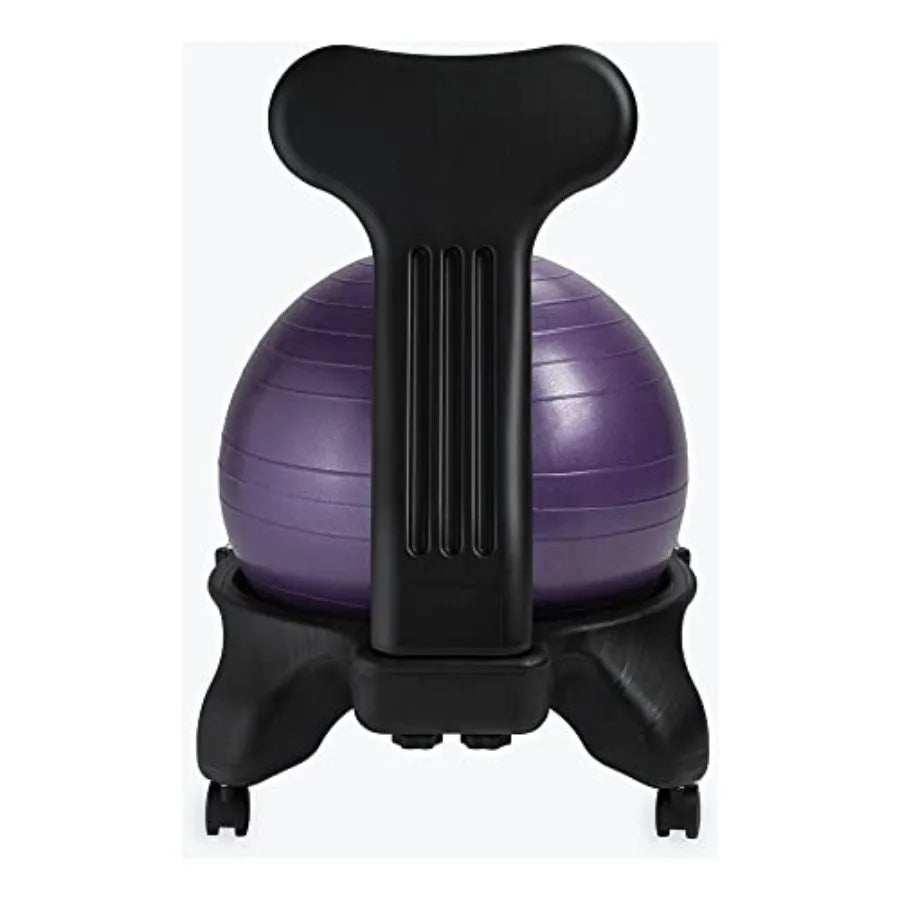 Classic Balance Ball Chair Ergonomic Stability Chair for Desk Office Yoga Ball Seat with Base Air Pump Exercise Guide Improves