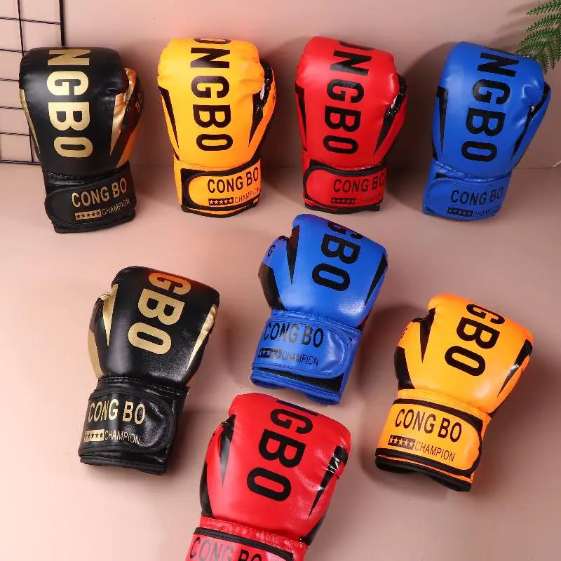 Gloves Shock Absorb Breathable PU Leather Full Finger Boxing Mitt Muay Thai Karate Impact Protection Kids
