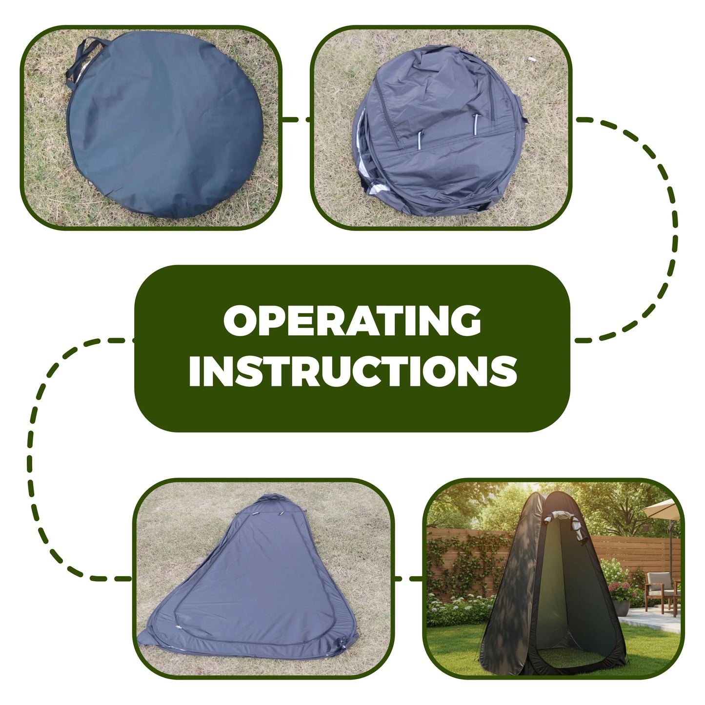Portable Pop-Up Privacy Tent Outdoor Shower Camping Toilet Rain Shelter Easy Setup Foldable with Storage Bag