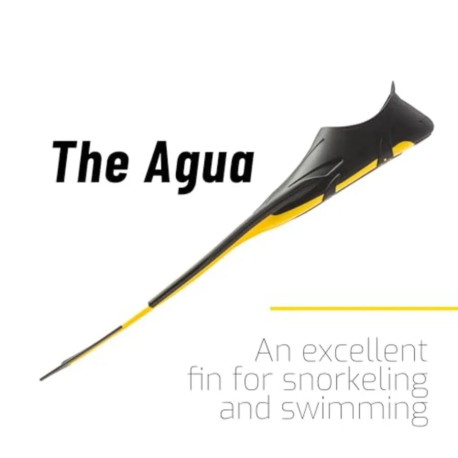 Adult Snorkeling Fins with Self-Adjustable Comfortable Full Feet Pocket Perfect for Traveling Agua: Made in Italy