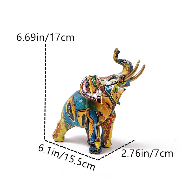 Modern Art Sculpture Home Decor Statue Animal Ornaments For Home Decoration Living Room Desk Bookshelf Graffiti Letter Elephant