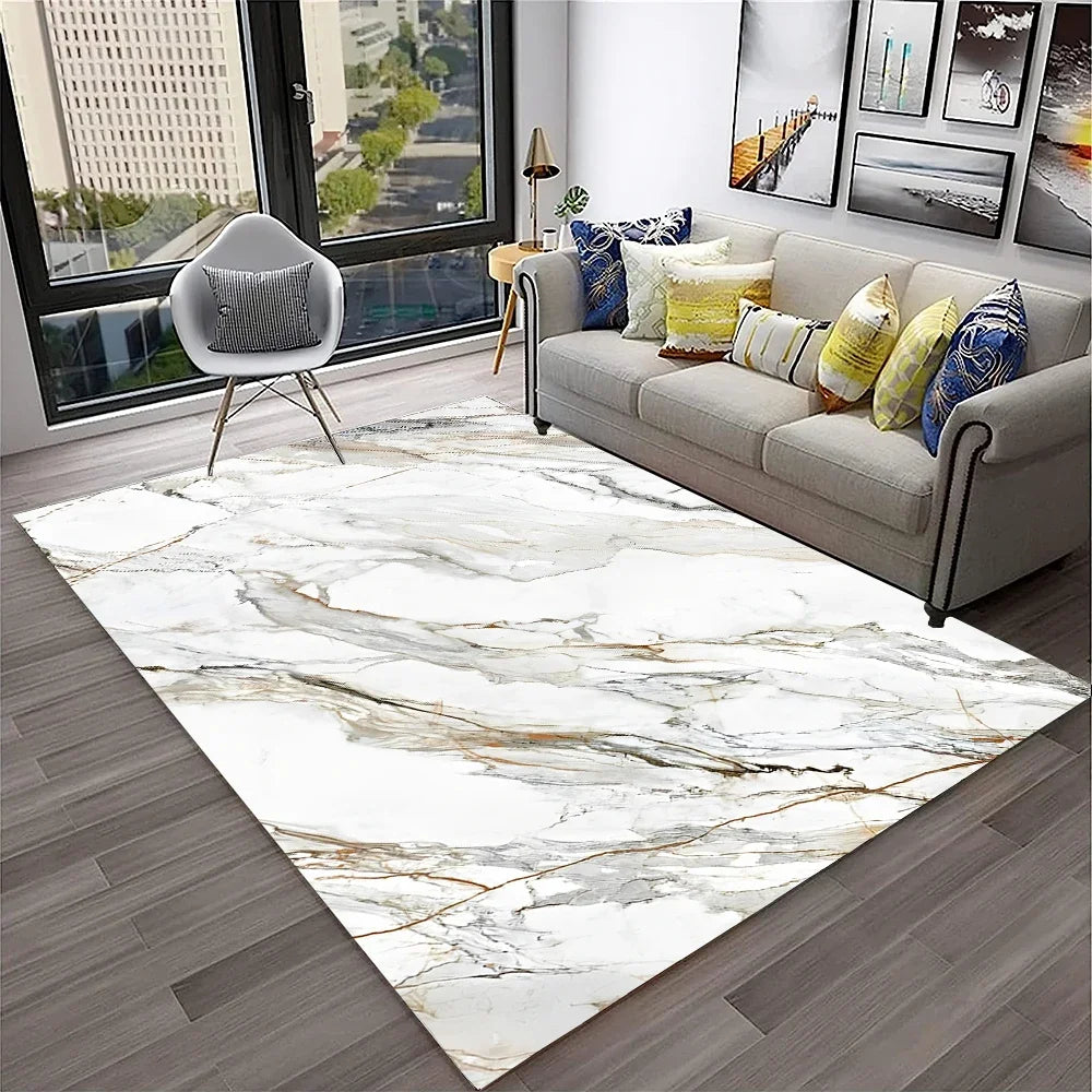 Luxurious Black Green Gold Colour Marble 3D Carpet Rug for Home Living Room Sofa Doormat Decor,kids Area Rug Non-slip Floor Mat