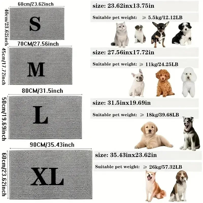 Dog Doormats Mud Mat Non-Slip And Highly Absorbent Plush Floor Mat Removable And Washable Anti-Dirt Indoor Doormat For Bathroom