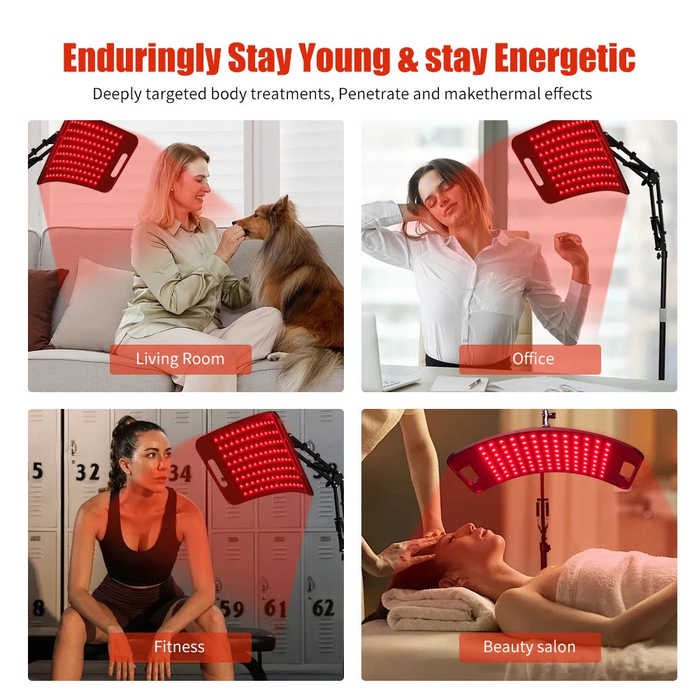 Red Light Lamp For Face and Body Home Use 660nm 850nm Near Infrared Light Panel Device with Adjustable Stand with Timer