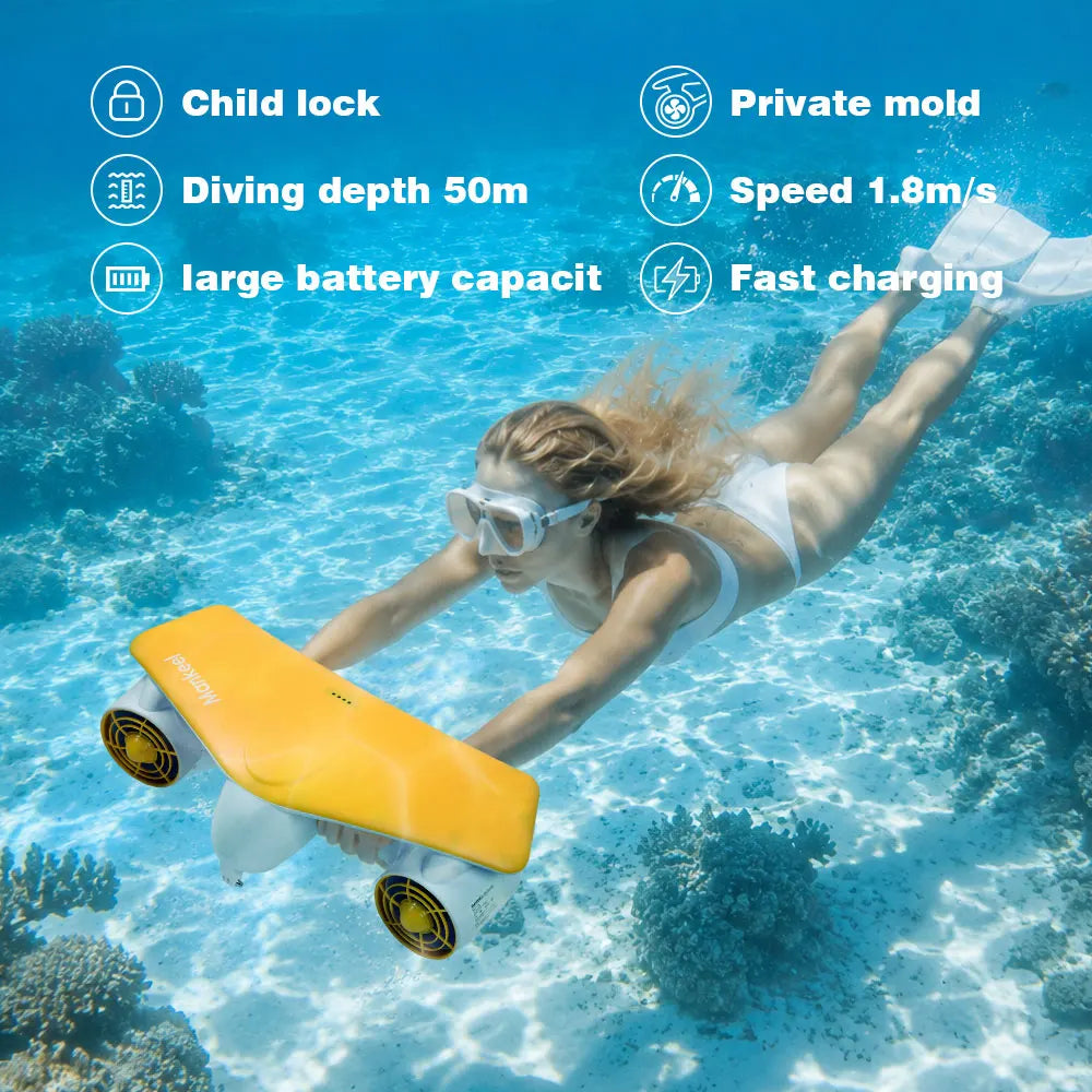 Mankeel W7 Electric Underwater Sea Scooter 50m Waterproof Swimming Thrust Diving Booster for Snorkeling Pool Adult Water Sport