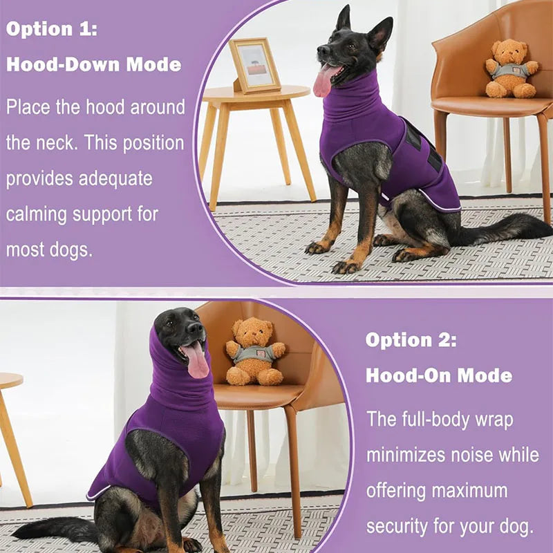 Hot Sale Dog Anxiety Calming Jacket Thunder Calming Shirt Post-Neuter Recovery Vest Multi-Function Headgear For Small Medium Dog