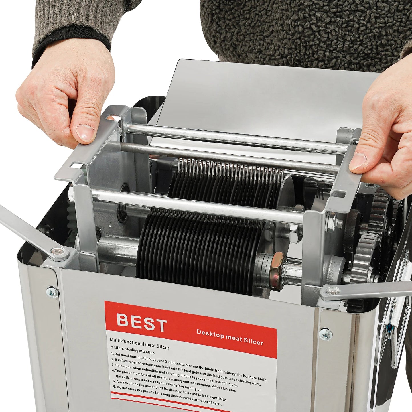 Home Meat Slicer| 2.5mm/10mm Blade Meat Slicer Grinder| Multifunction Electric Meat Cutting Machine