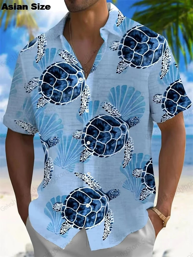 2025 Moon Star Hawaiian Shirt Men Women Fashion Casual Hawaiian Sea Shirts Short Sleeve Button Blouse Festive Holiday Tops