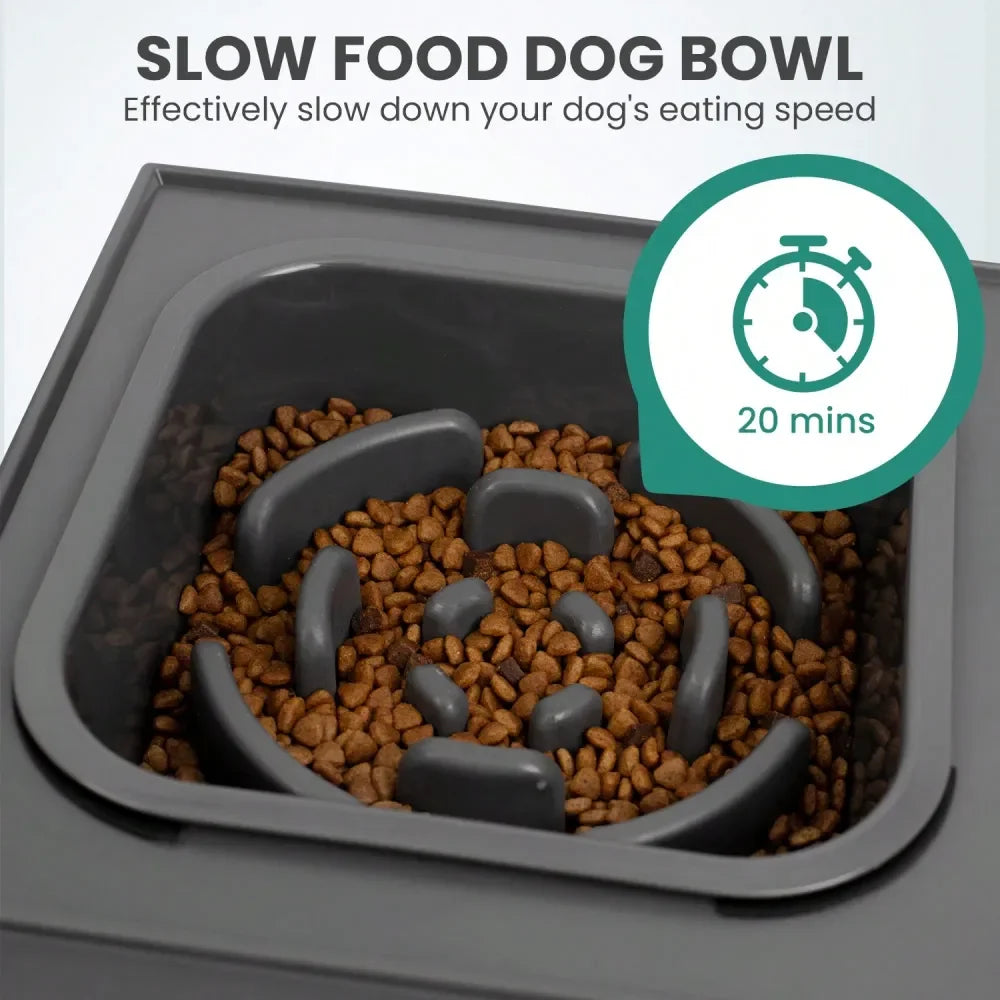 Dog Bowl Dog SuppliesElevated Dog Lover And Dog Mom Love Bowls, With Slow Feeder Bowl And Stainless Steel Dog Lover And Dog Mom