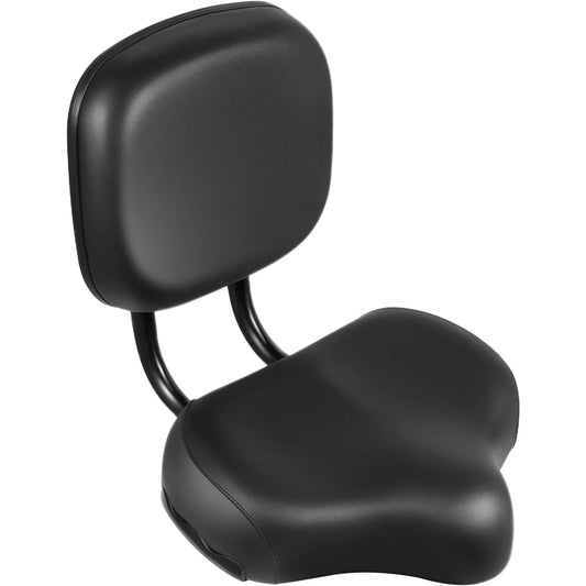 11" x 9.5" Bicycle Tricycle Saddle Seat with Durable Back Support, Oversize Bike Seats with 11" - 15" high Adjustable Back Rest