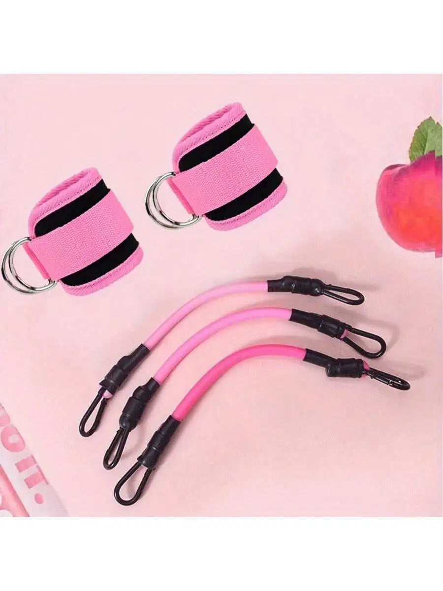 3Pcs Ankle Resistance Bands With Cuffs 3 Level Adjustable Leg Hip Fitness Bands Portable Home Sports Workout Equipment