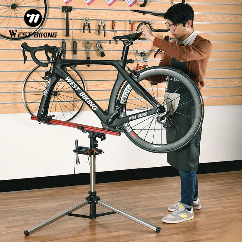WEST BIKING Professional Mechanic Bike Repair Stand MTB Road Bicycle Maintenance Workstand Foldable Adjustable Wash Bike Rack