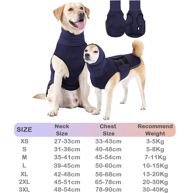 Hot Sale Dog Anxiety Calming Jacket Thunder Calming Shirt Post-Neuter Recovery Vest Multi-Function Headgear For Small Medium Dog