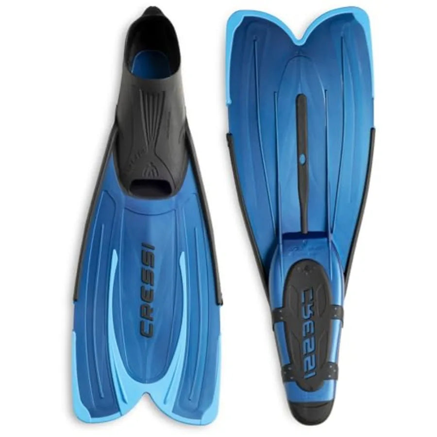 Adult Snorkeling Fins with Self-Adjustable Comfortable Full Feet Pocket Perfect for Traveling Agua: Made in Italy